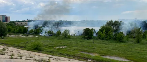 VIDEO | Un incendiu puternic a izbucnit în Delta Văcărești, din sectorul 4. Flăcările au cuprins o suprafață de 30.000 de metri pătrați (UPDATE)