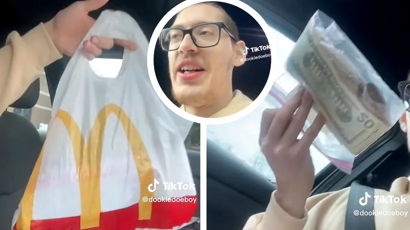 Acest client a comandat mâncare de la McDonald's, dar a primit o pungă cu bani. Ce a urmat depășește orice imaginație