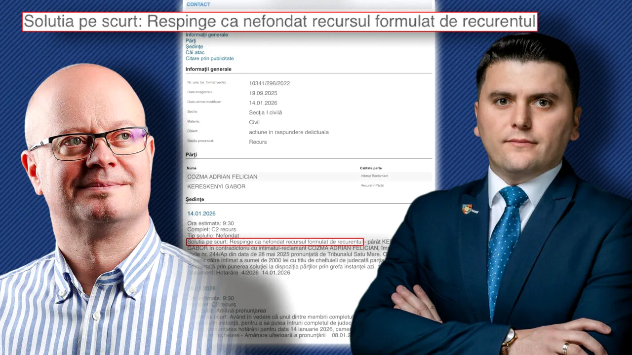 Onoare de deputat, reparată de instanţă cu daune de 10.000 lei. Primarul din Satu Mare a pierdut procesul cu liberalul Adrian Cozma
