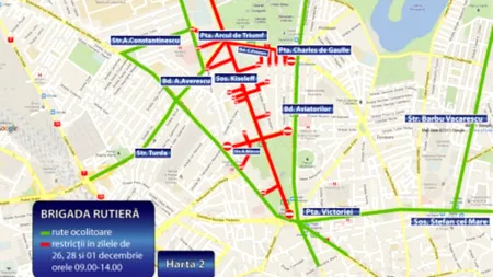 Paradă 1 Decembrie 2012- Harta restricțiilor de circulație pentru Ziua Națională a României. Vezi ce străzi vor fi închise și ce rute ocolitoare ai la îndemână