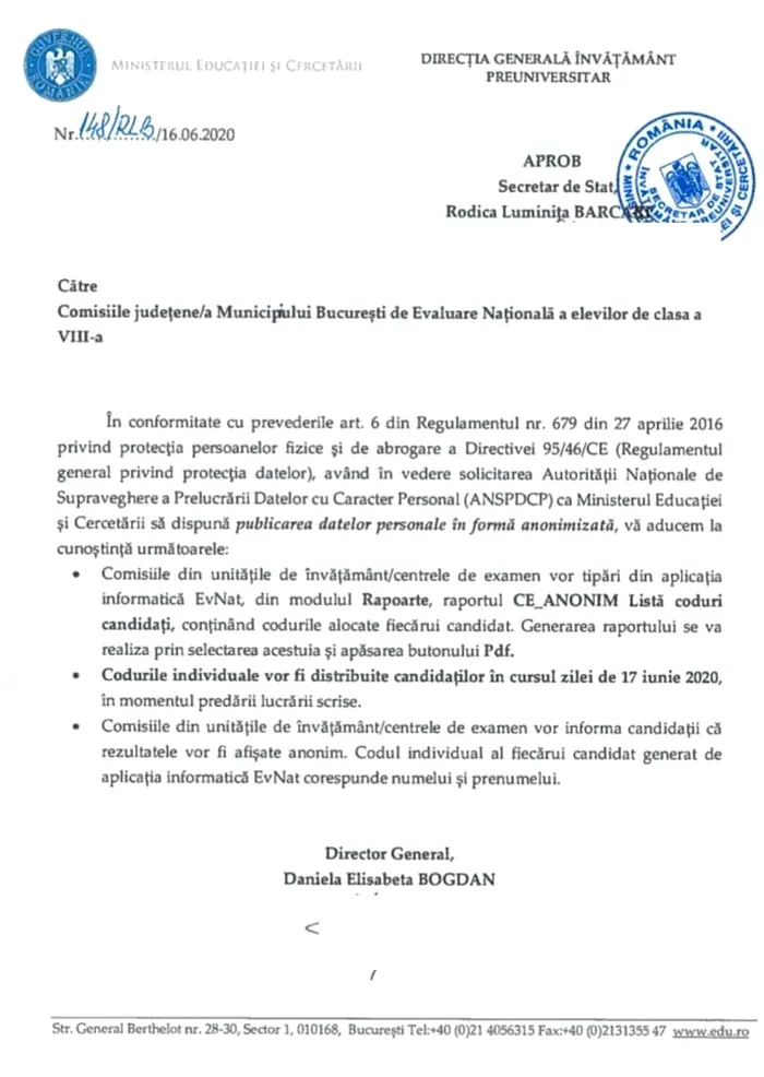 EVALUAREA NAȚIONALĂ 2020. Elevii, protejați de lege! Notele nu vor mai fi aflate de toată lumea