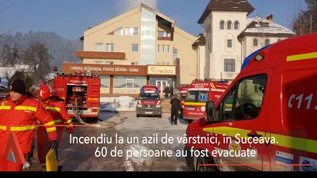 INCENDIU la un AZIL de vârstnici în Suceava. 60 de persoane au fost transportate la un alt centru