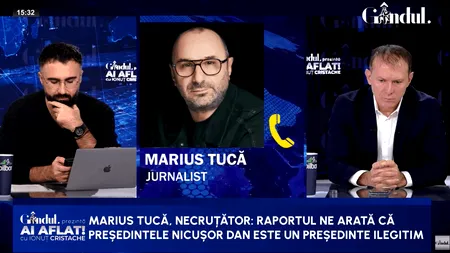 Marius Tucă, necruțător: „Raportul SUA ne arată că Nicușor Dan este un președinte ilegitim”
