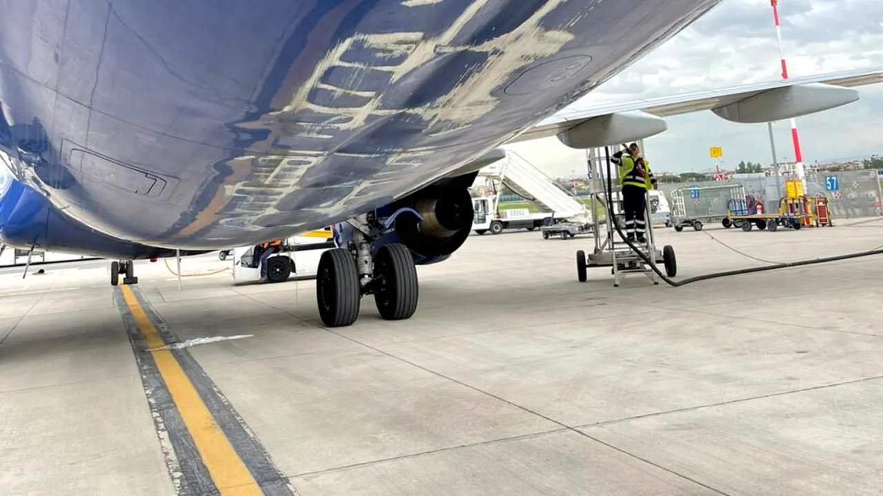 Un avion Blue Air a rămas la sol timp de nouă zile, pe aeroportul din Napoli, după o aterizare de urgență