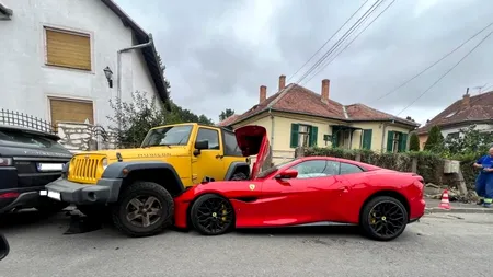 Șoferul care a făcut accident cu Ferrari în Sibiu, reținut pentru conducere sub influența alcoolului: 2,18 g/l alcool pur în sânge