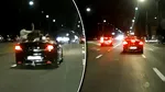 Imagini teribiliste din Drobeta Turnu Severin. Un șofer a condus o decapotabilă din picioare în timp ce mașina era în mers