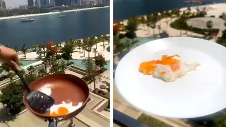Un turist a gătit ouă-ochiuri în balconul unui hotel din Dubai. Imaginile au devenit VIRALE