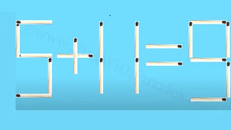 Testul IQ de duminică | Puteți muta un singur băț de chibrit pentru a corecta egalitatea: 5+11=9?