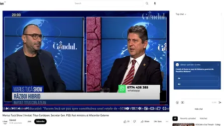 POLL Marius Tucă Show: „Credeți că Rusia va reuși să răstoarne guvernul din Republica Moldova?”
