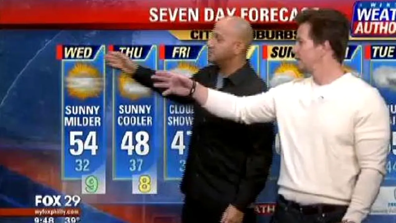 Mark Wahlberg a prezentat buletinul meteo la un post TV din Philadelphia. VIDEO