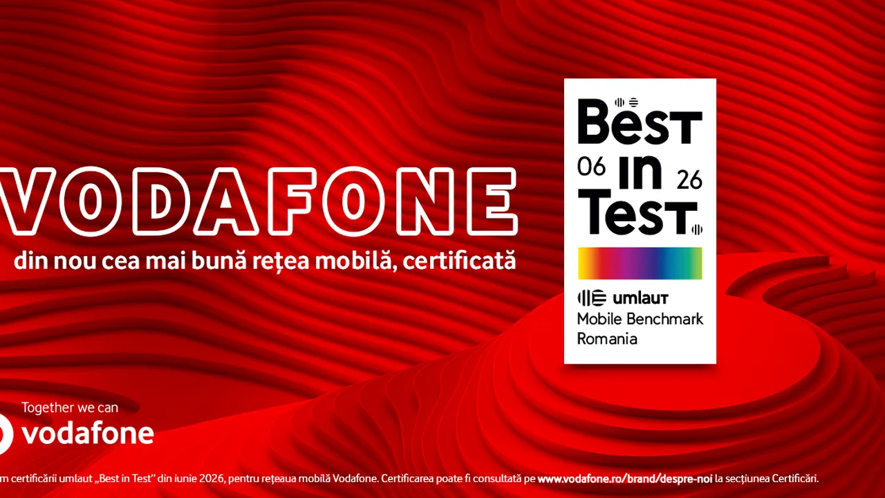 Comunicat: Vodafone România obține, pentru al cincilea an consecutiv, certificarea umlaut „Best in Test” pentru rețeaua sa mobilă