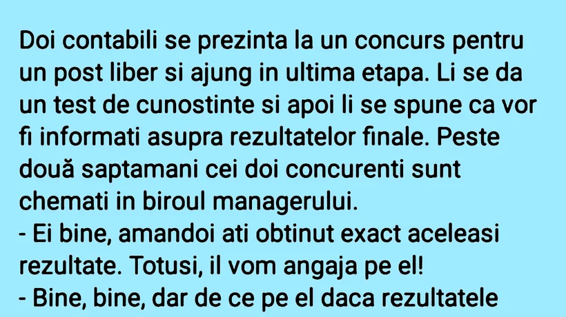 BANCUL ZILEI | Concurs între contabili