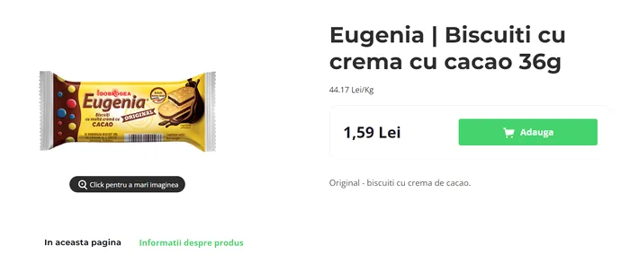 „Eugenia” costă 1.5 lei în supermarket