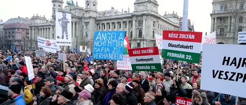Budapesta iese din nou în stradă: mii de oameni îi cer cancelarului Merkel o Ungarie europeană