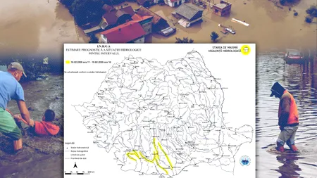 Meteorologii au emis cod galben de inundații pentru cinci județe, până vineri după-amiază