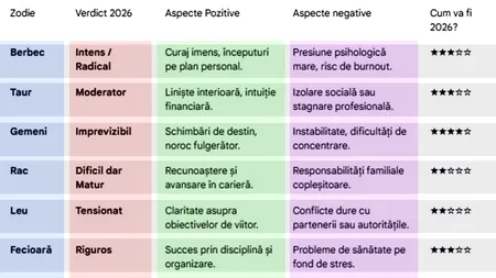 Va fi 2026 un an bun sau rău pentru tine, în funcție de zodia ta? Cine sunt nativii care vor avea ghinion pe toate planurile