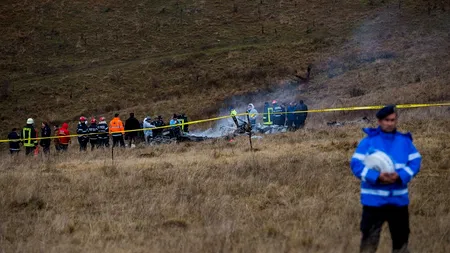 Epava elicopterului prăbușit în zona Stejăriș a fost ridicată și dusă la Câmpia Turzii