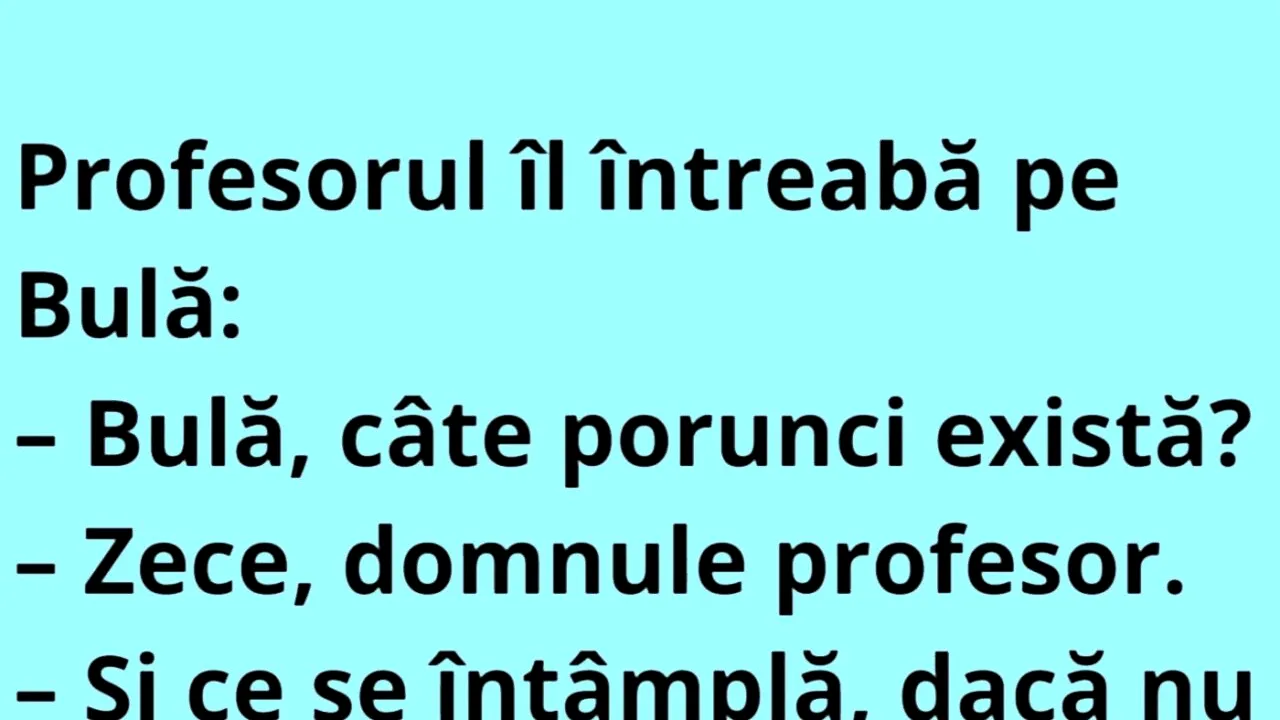 BANC | Bulă și cele 10 porunci
