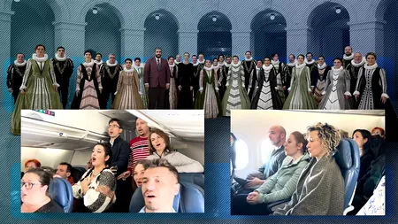 VIDEO | Imnul României s-a auzit la 10.000 de metri deasupra Americii. Corul Madrigal: „Ne-am alinat dorul de acasă”