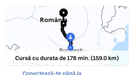 Un client a comandat un Uber de la Aeroportul Otopeni la Brașov. Câți bani i s-au cerut pentru cursa de 178 minute