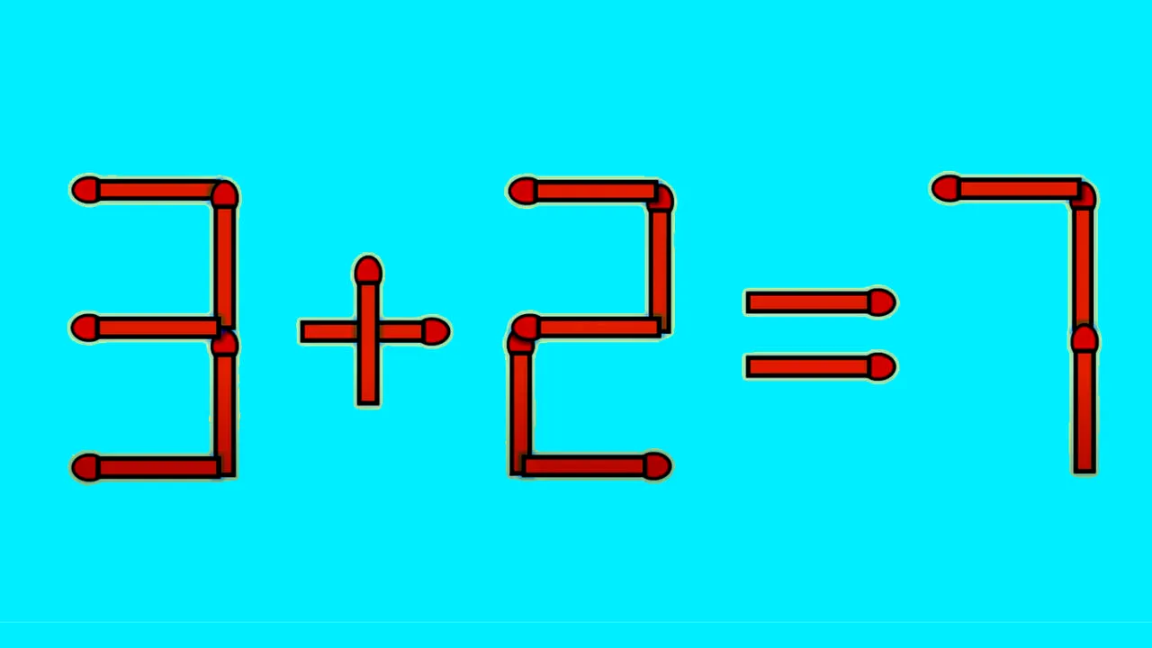 Test de inteligență | Mutați un singur chibrit pentru a corecta 3 + 2 = 7