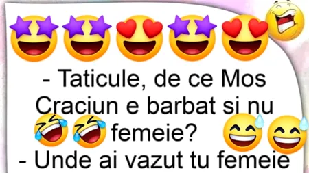 Bancul de joi | De ce Moș Crăciun este bărbat și nu femeie?