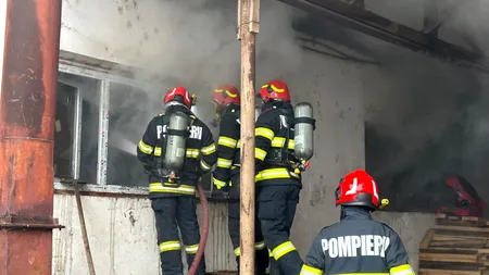INCENDIU puternic la o fabrică din Prahova. Mobilizare de forțe masive pentru stingerea flăcărilor