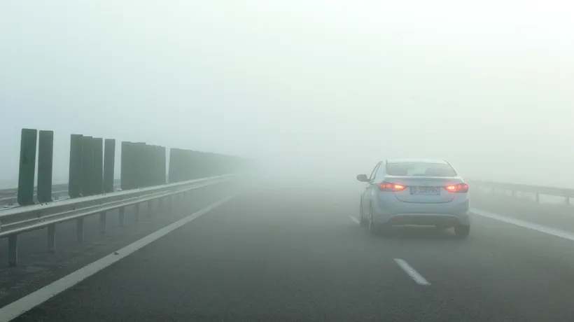 Ceață pe Autostrada 1 București - Pitești: vizibilitate sub 50 de metri