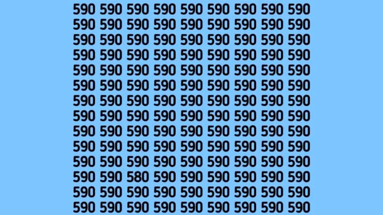 Test de inteligență | Nu toate numerele din imagine sunt 590. Găsiți-l pe cel diferit!