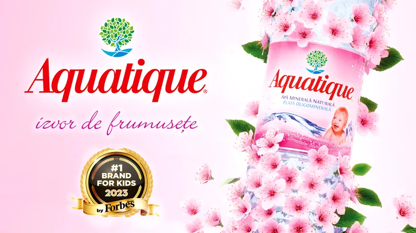 (P) Aquatique, câștigătoare la două categorii de apă:  Cea mai bună apă minerală plată pentru copii și Cea mai bună apă minerală plată pentru sugari