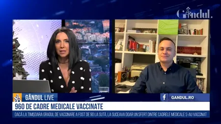 GÂNDUL LIVE. Medicul Adrian Marinescu: „Nu am avut nicio reacție adversă după vaccin” / „Luminița de la capătul tunelului nu vine peste noapte, ci doar la un procent de vaccinare de 70% din populație”