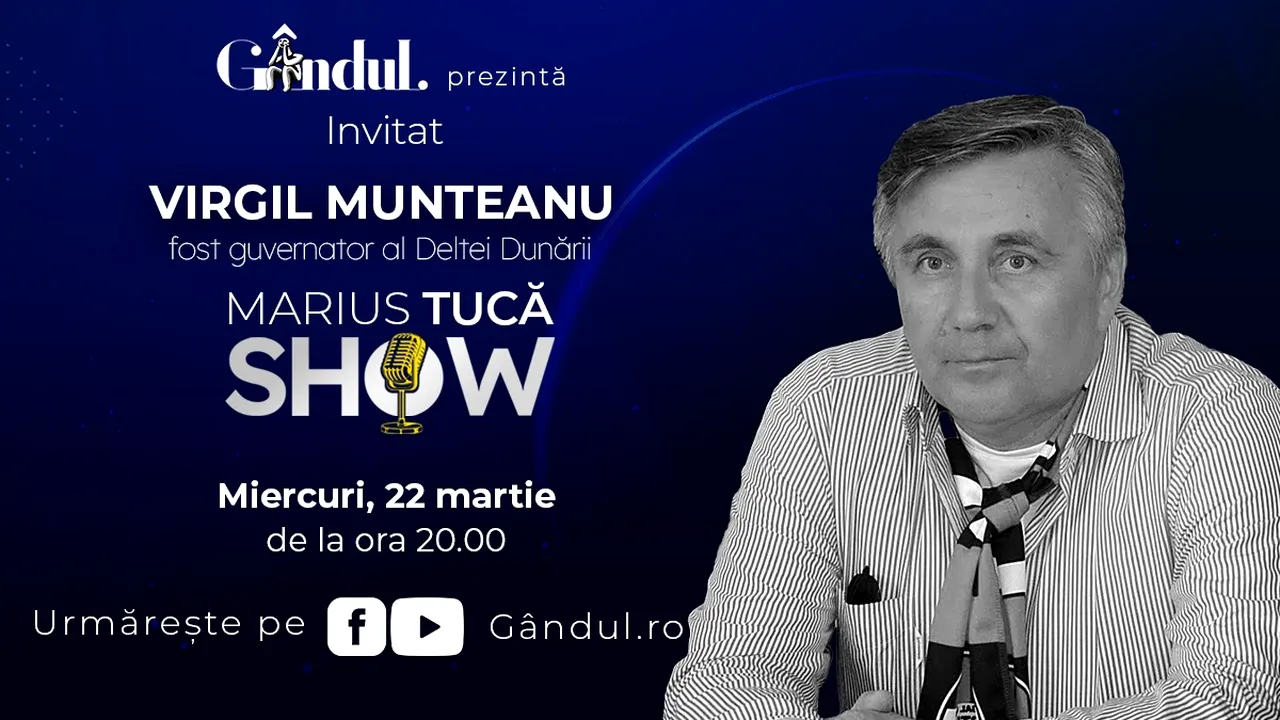 MARIUS TUCĂ SHOW începe miercuri, 22 martie, de la ora 20.00, live pe gândul.ro