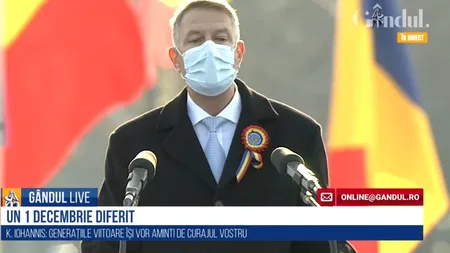 1 DECEMBRIE. Mesajul lui Klaus Iohannis: Niciodată nu am întâmpinat 1 Decembrie cu atâta îngrijorare / Îmi exprim întreaga recunoștință față de fiecare român care sprijină efortul cadrelor medicale