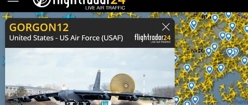 Bombardierele americane survolează România. Le poți vedea pe Flightradar în timp real