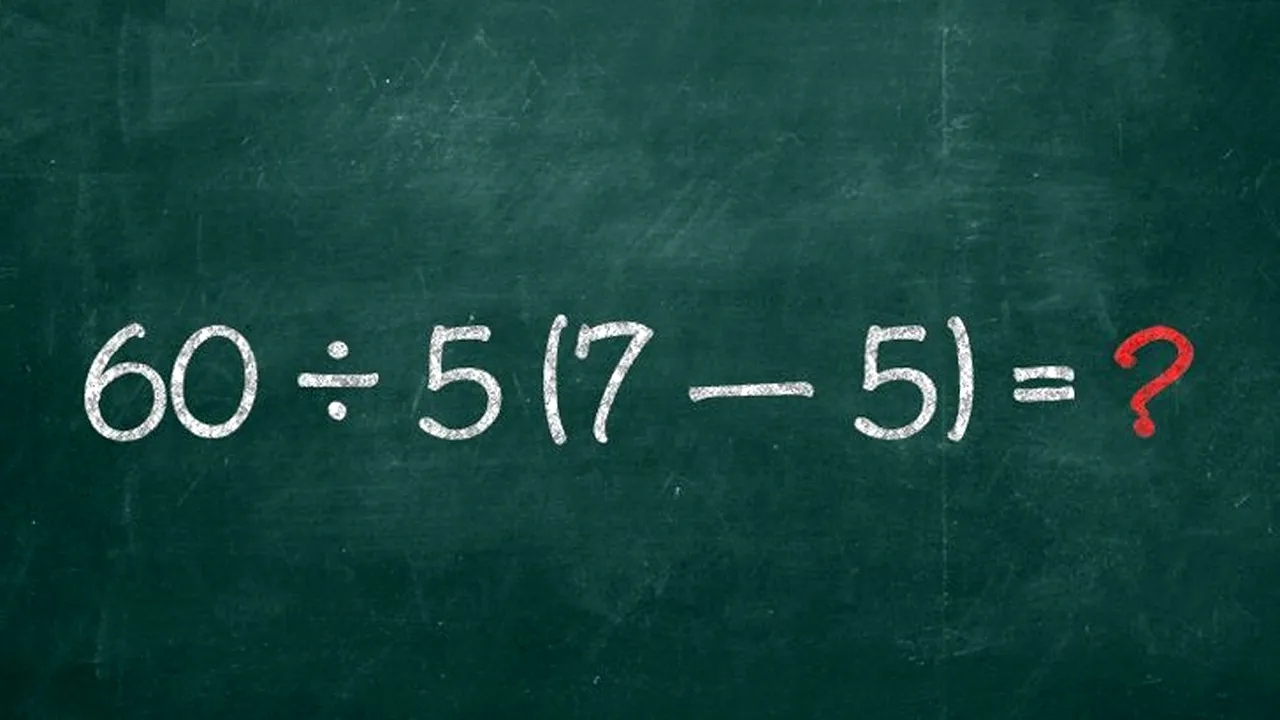Test de Revelion pentru matematicieni | Calculați în minte 60 : 5(7-2) = ?