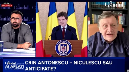 Guvernul Niculescu va tranșa viitorul președintelui. Crin Antonescu: Nicușor Dan nu poate refuza la infinit alegerile anticipate