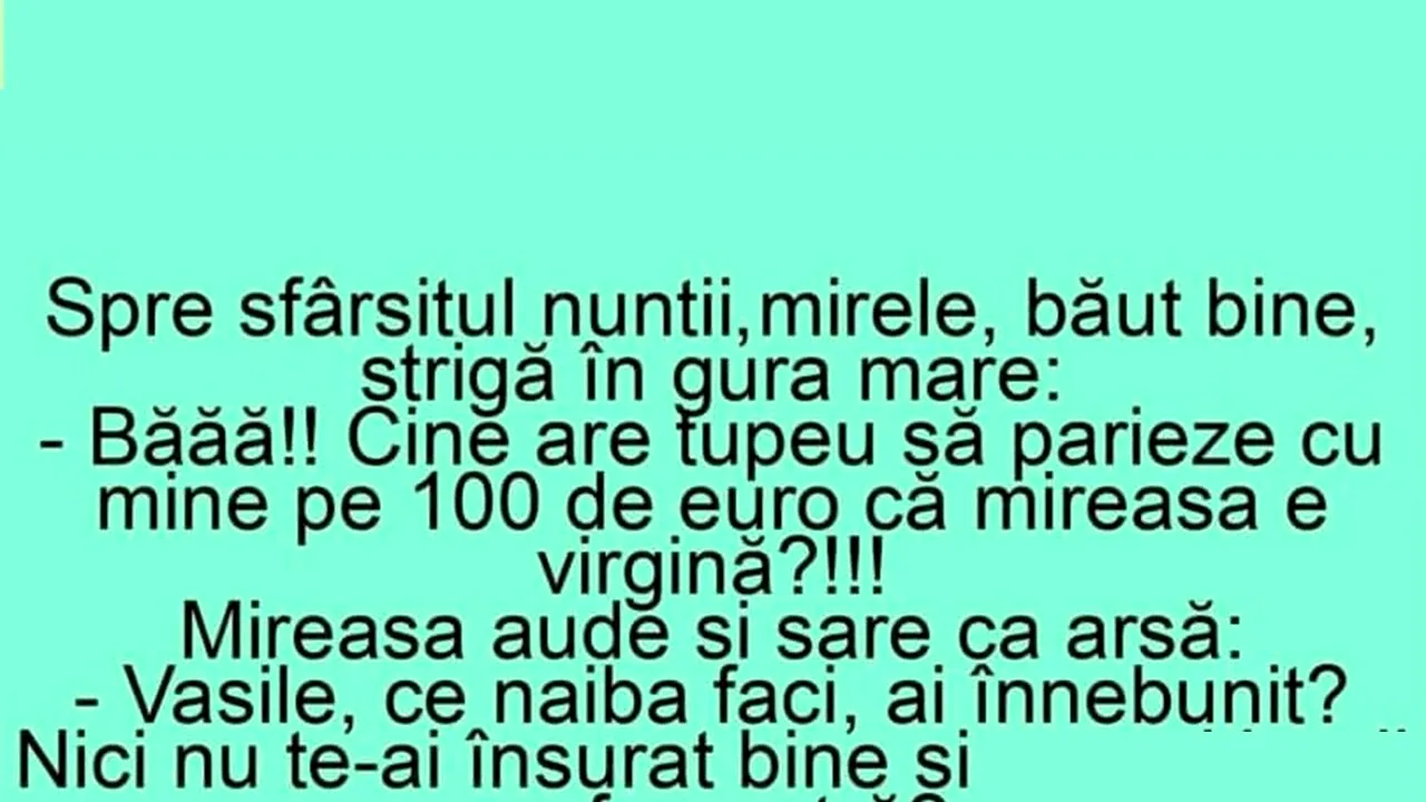 BANCUL ZILEI | Sfârșitul nunții