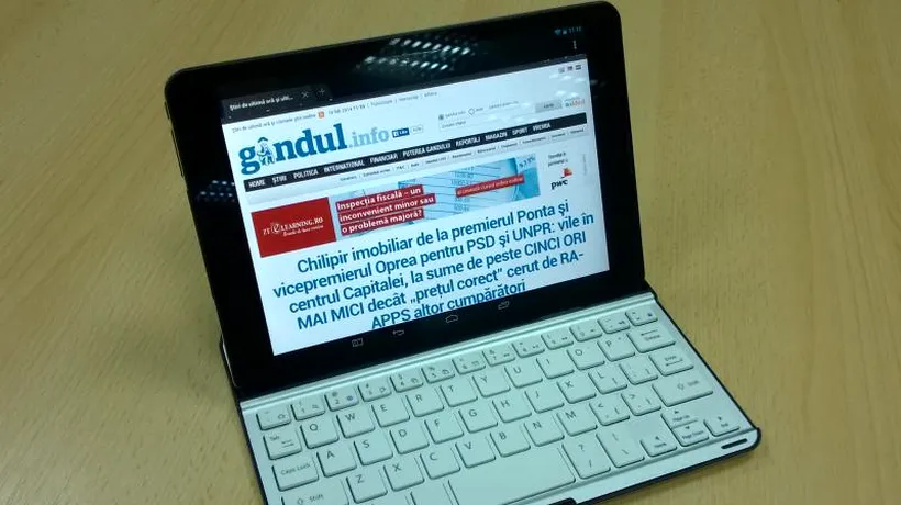 UN GADGET PE ZI. Tableta Evolio X8 Fusion cu ecran de 7,85 inci și tastatură Bluetooth