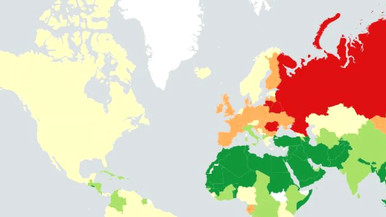 HARTA consumului de alcool la nivel mondial. Surpriza din TOP 10