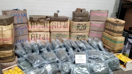 Șofer român de camion prins cu aproape o tonă de canabis în Franța, condamnat la 5 ani de închisoare şi o amendă de 1,7 milioane de euro