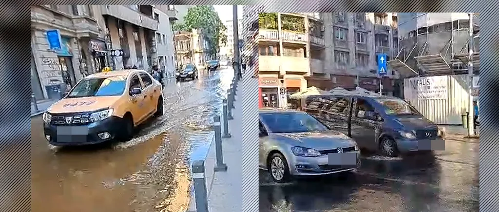 UPDATE | VIDEO | Inundație masivă în centrul Capitalei. Bucureștenii din zonă rămân fără apă noaptea aceasta