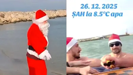 Imaginile zilei, pe litoral: Patru bărbați au jucat șah în mare, la o temperatură a apei de doar 8,5 grade C, în a doua zi de Crăciun: „A fost remiză”