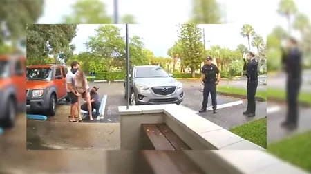 SCENE INCREDIBILE. A născut într-o parcare, în fața polițiștilor! Ce a urmat - VIDEO