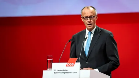 Cancelarul Merz, primit cu huiduieli de sindicaliști în timp ce apără reforma pensiilor și măsurile de austeritate