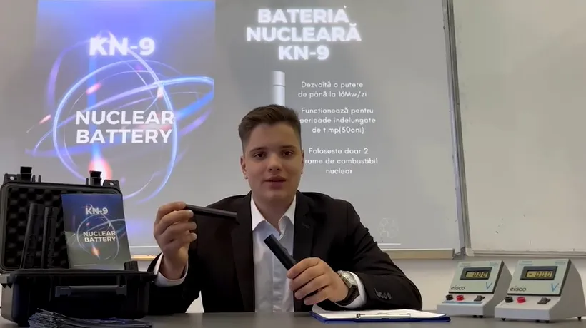 POVESTEA „Micului Einstein” al României. Tânărul a inventat bateria nucleară KN-9, care ar putea alimenta un cartier rezidențial timp de un secol