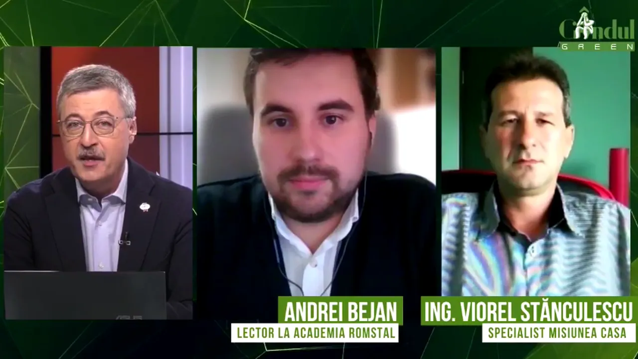 GÂNDUL GREEN. Cum încălzim o casă, ieftin și ecologic! Ing. Viorel Stănculescu, specialist Misiunea Casa: „Nu e suficient să fii verde și să mori de frig” / Andrei Bejan, lector la Academia Romstal: „Totul trebuie să plece de la izolarea clădirii”