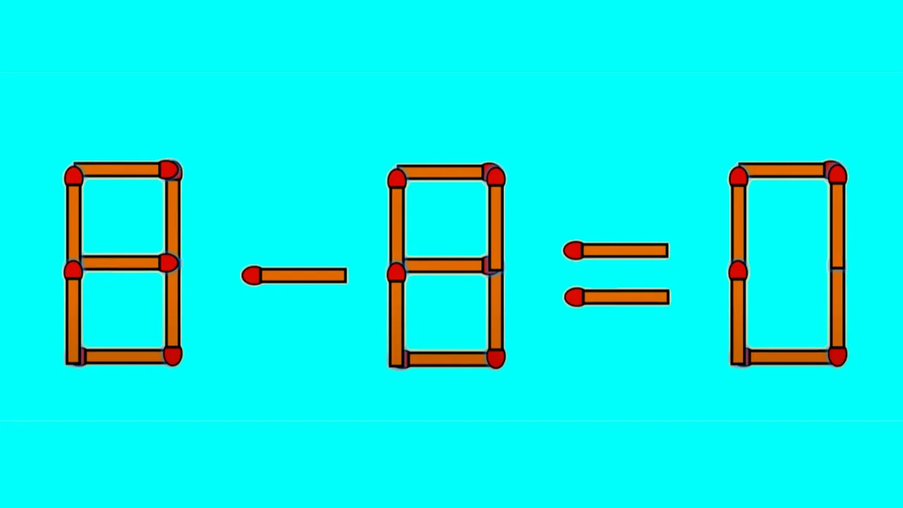 TEST IQ | 6 + 8 = 0 este greșit. Pentru a corecta egalitatea, mutați un singur chibrit