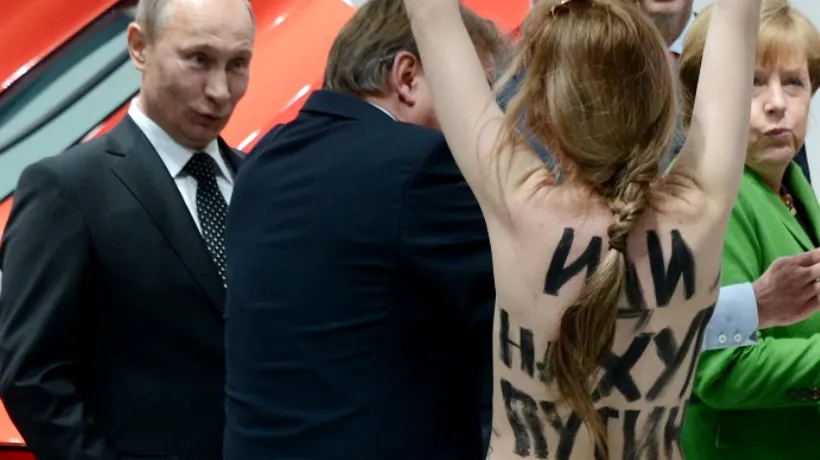 VIDEO. Reacția lui Vladimir Putin la un protest topless