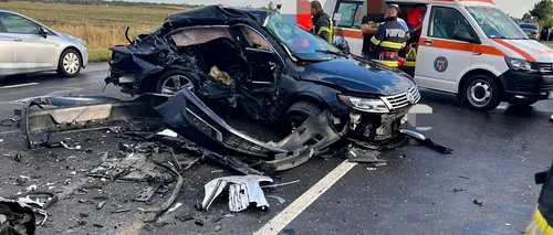Accident mortal în Ialomița. Două autoturisme s-au făcut praf, iar un bărbat și-a pierdut viața