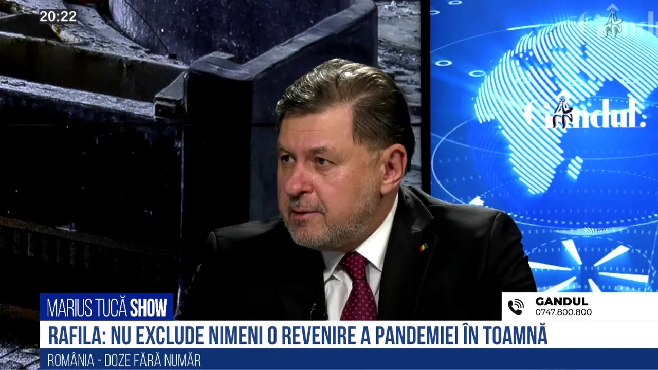 VIDEO Avertismentul lui Alexandru Rafila, ministrul Sănătății, despre pandemie: „Nu exclude nimeni o revenire din toamnă. România are opt milioane de doze de vaccin depozitate